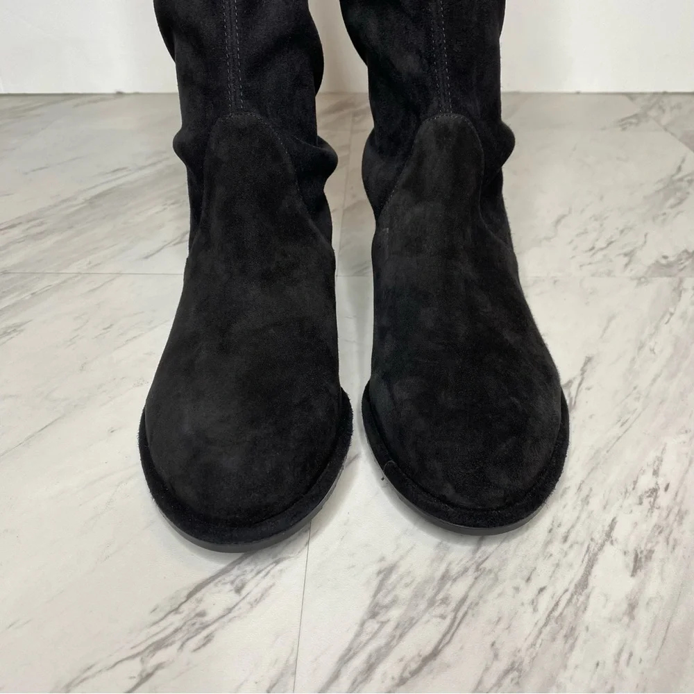 Stuart Weitzman Lowland Black Suede Over the Knee Boot 7M